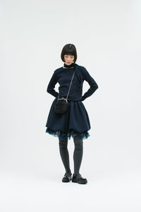 JERSEY BALLOON SHAH SKIRT NAVY-SAENGIN STUDIOS-APOC STORE