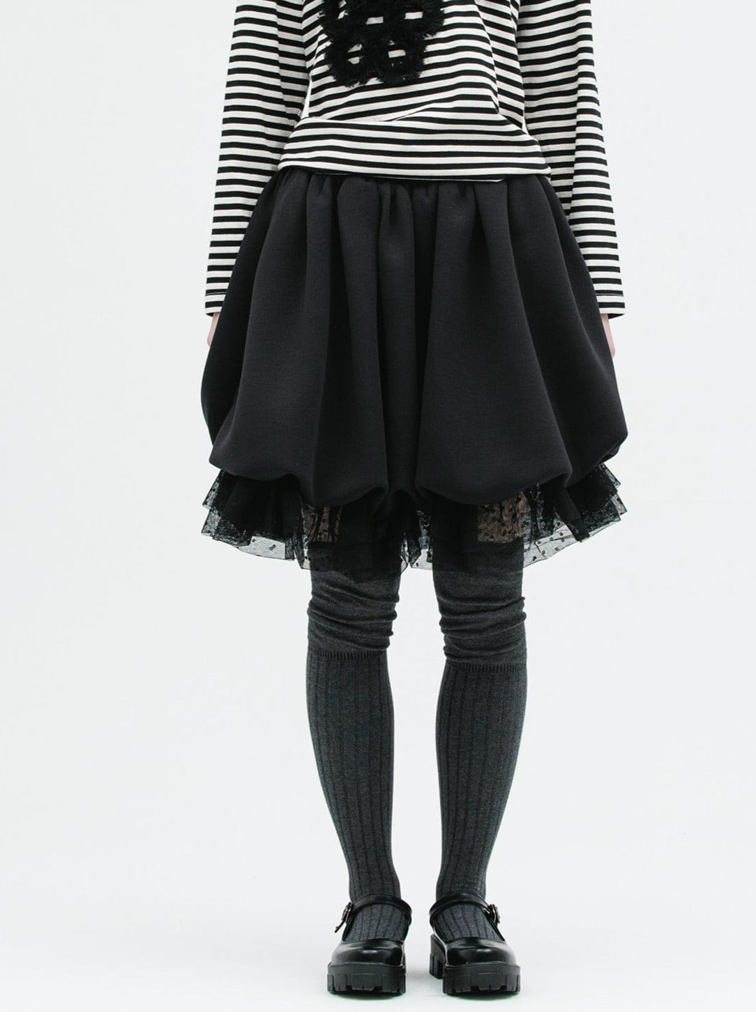 JERSEY BALLOON SHAH SKIRT BLACK-SAENGIN STUDIOS-APOC STORE