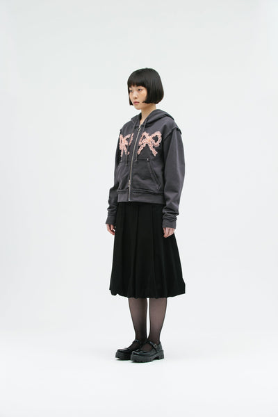 EYELET BALLOON SKIRT BLACK-SAENGIN STUDIOS-APOC STORE