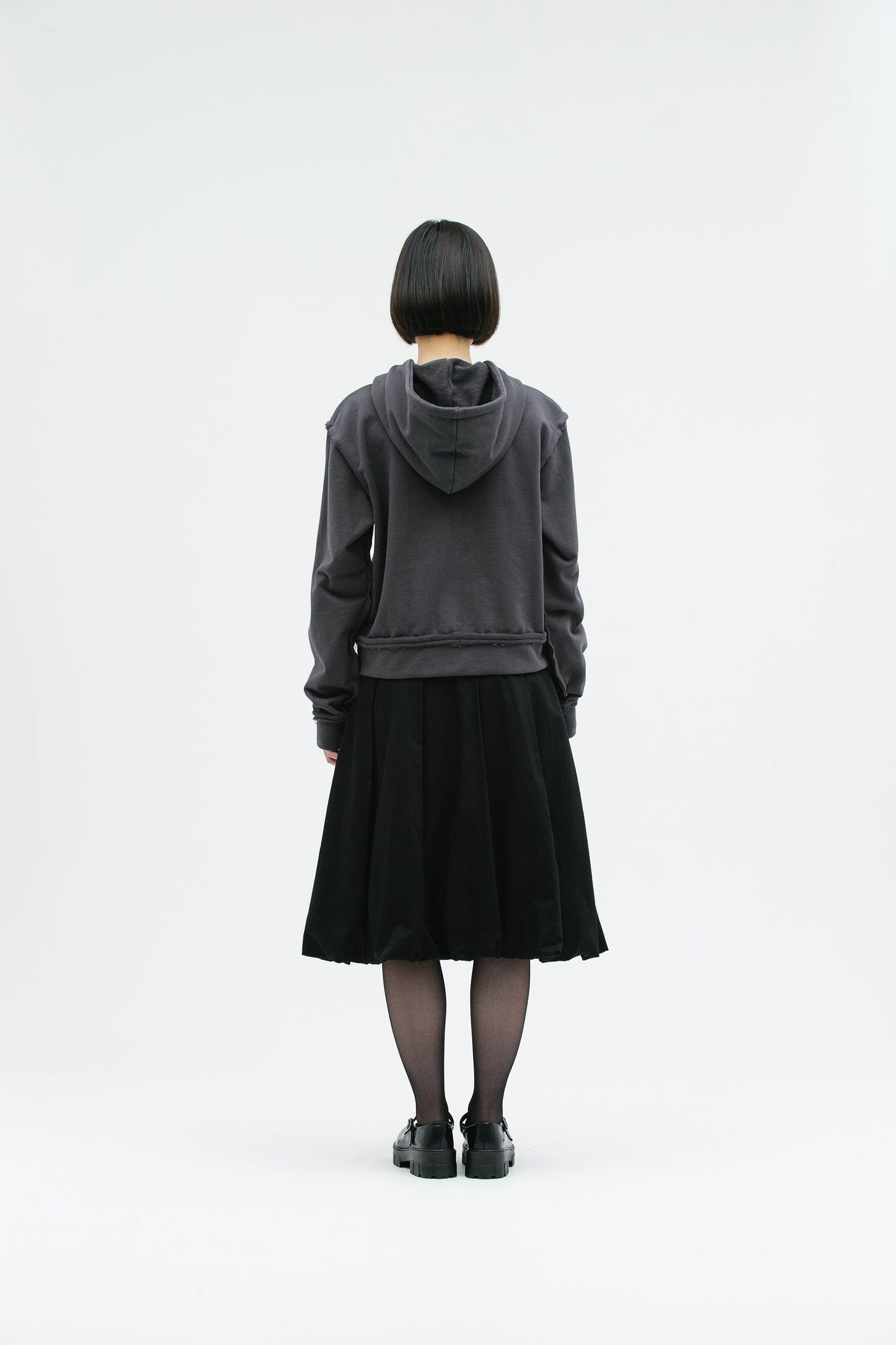 EYELET BALLOON SKIRT BLACK-SAENGIN STUDIOS-APOC STORE