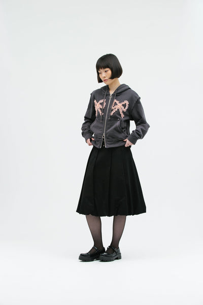 EYELET BALLOON SKIRT BLACK-SAENGIN STUDIOS-APOC STORE