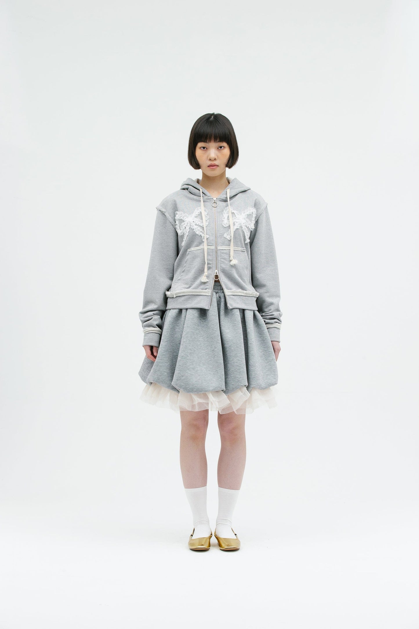 JERSEY BALLOON SHAH SKIRT GRAY-SAENGIN STUDIOS-APOC STORE