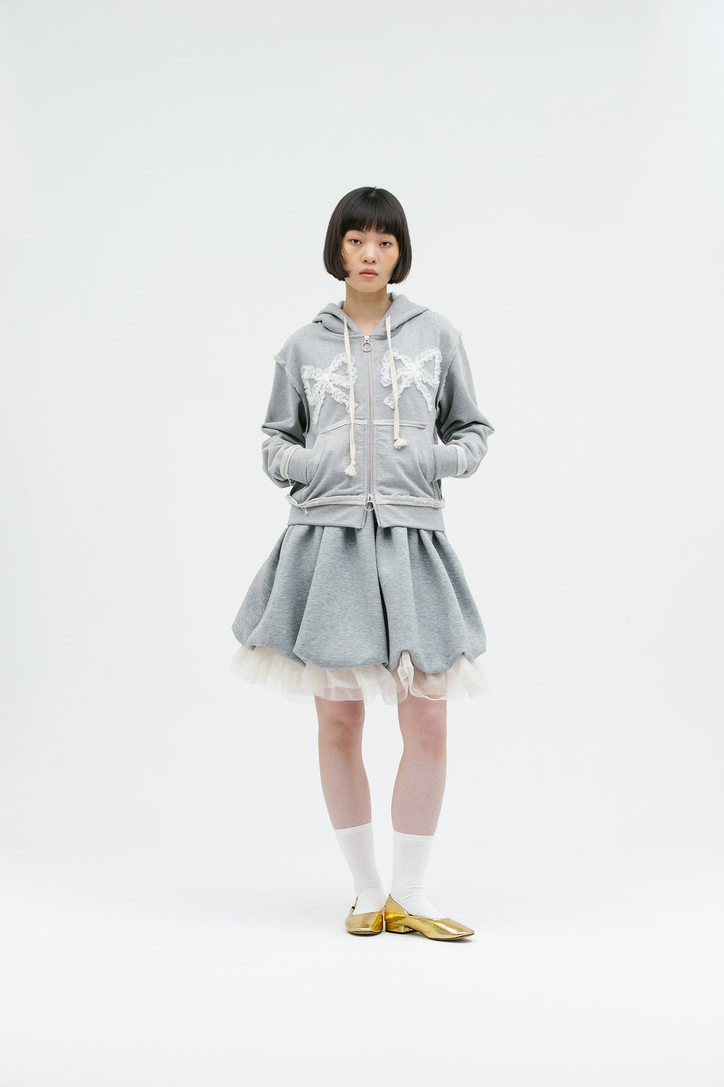 JERSEY BALLOON SHAH SKIRT GRAY-SAENGIN STUDIOS-APOC STORE