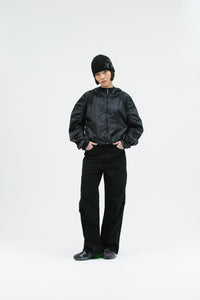 FLOWER PATCH BEANIE BLACK-SAENGIN STUDIOS-APOC STORE