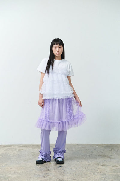 RUFFLE BOOTCUT PANTS PURPLE-SAENGIN STUDIOS-APOC STORE