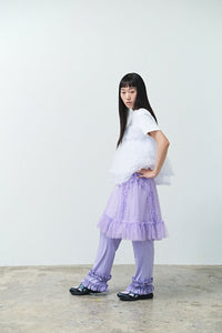 RUFFLE BOOTCUT PANTS PURPLE-SAENGIN STUDIOS-APOC STORE
