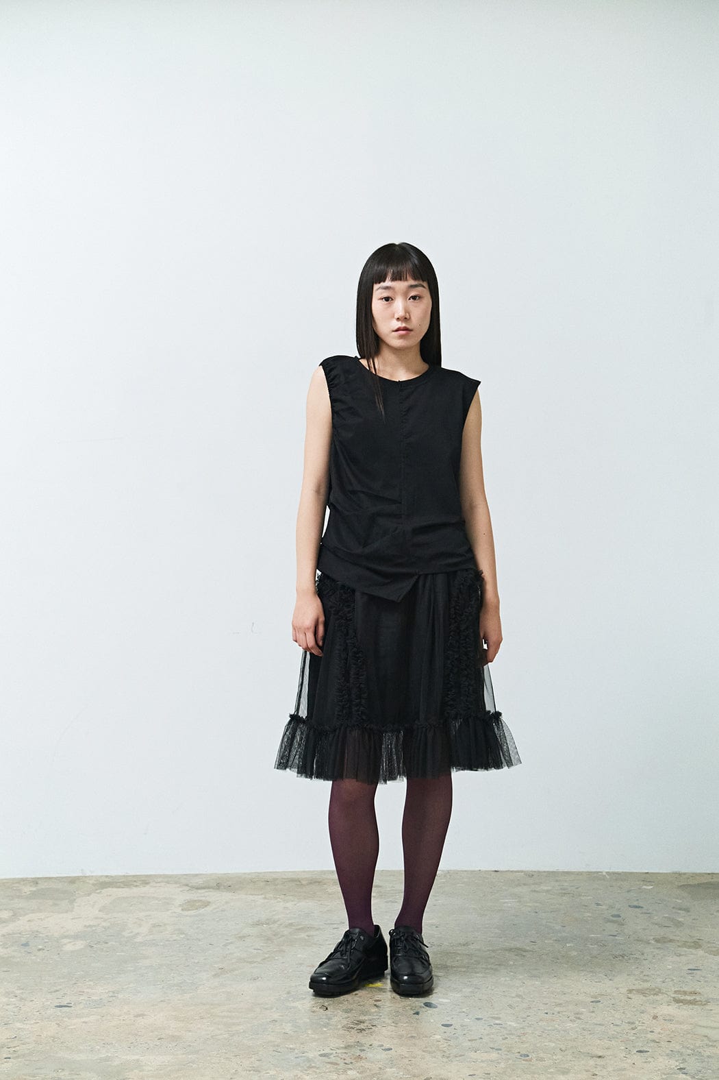 BANDING RUFFLE SHA SKIRT BLACK-SAENGIN STUDIOS-APOC STORE