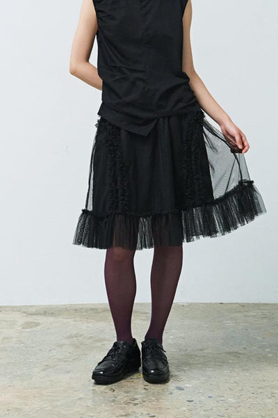 BANDING RUFFLE SHA SKIRT BLACK-SAENGIN STUDIOS-APOC STORE