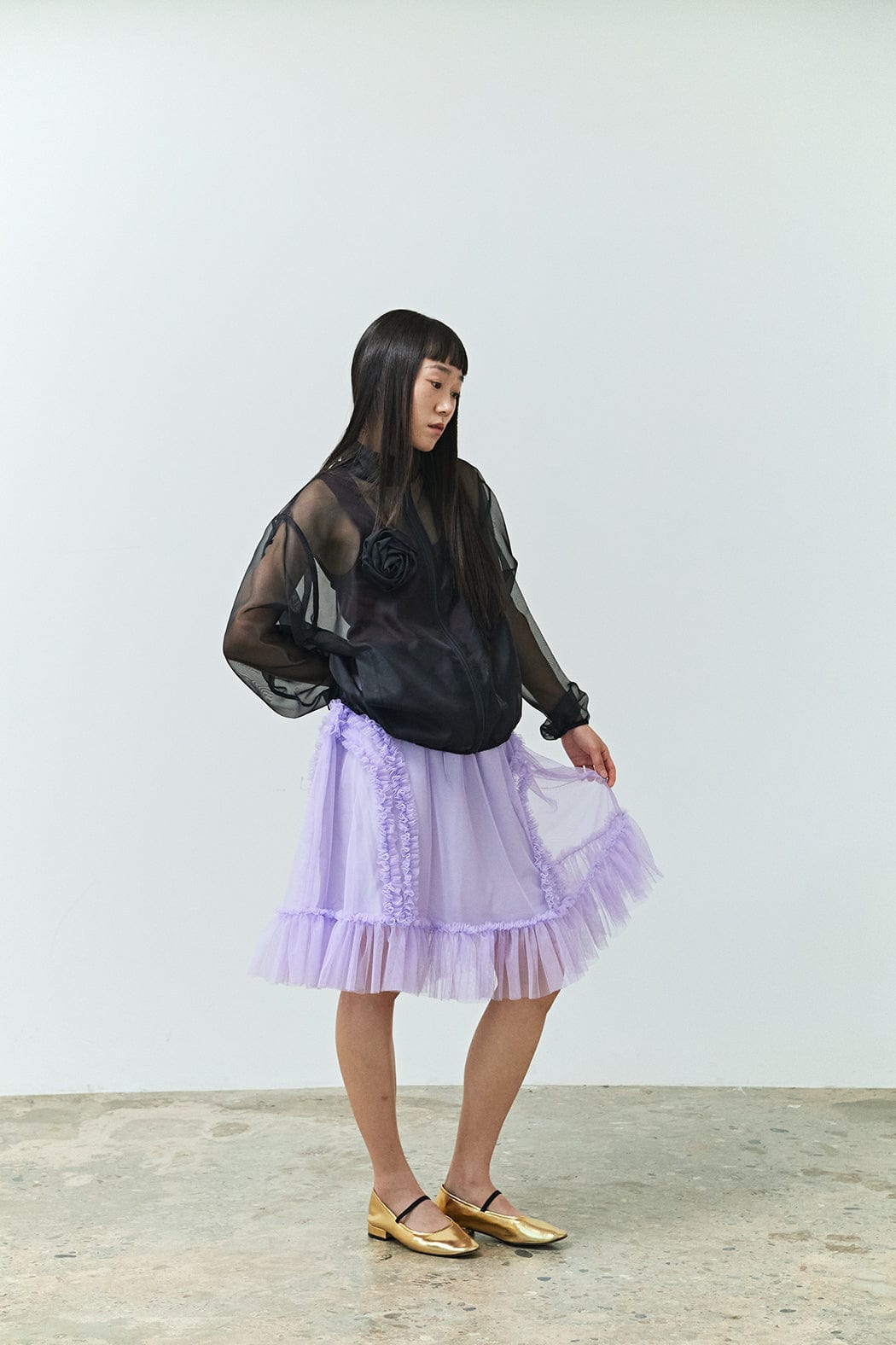 BANDING RUFFLE SHA SKIRT PURPLE-SAENGIN STUDIOS-APOC STORE