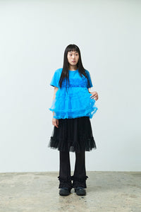 RUFFLE BOOTCUT PANTS BLACK-SAENGIN STUDIOS-APOC STORE