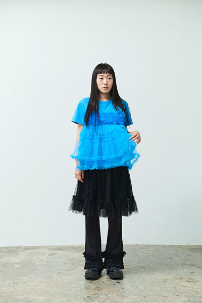 RUFFLE BOOTCUT PANTS BLACK-SAENGIN STUDIOS-APOC STORE