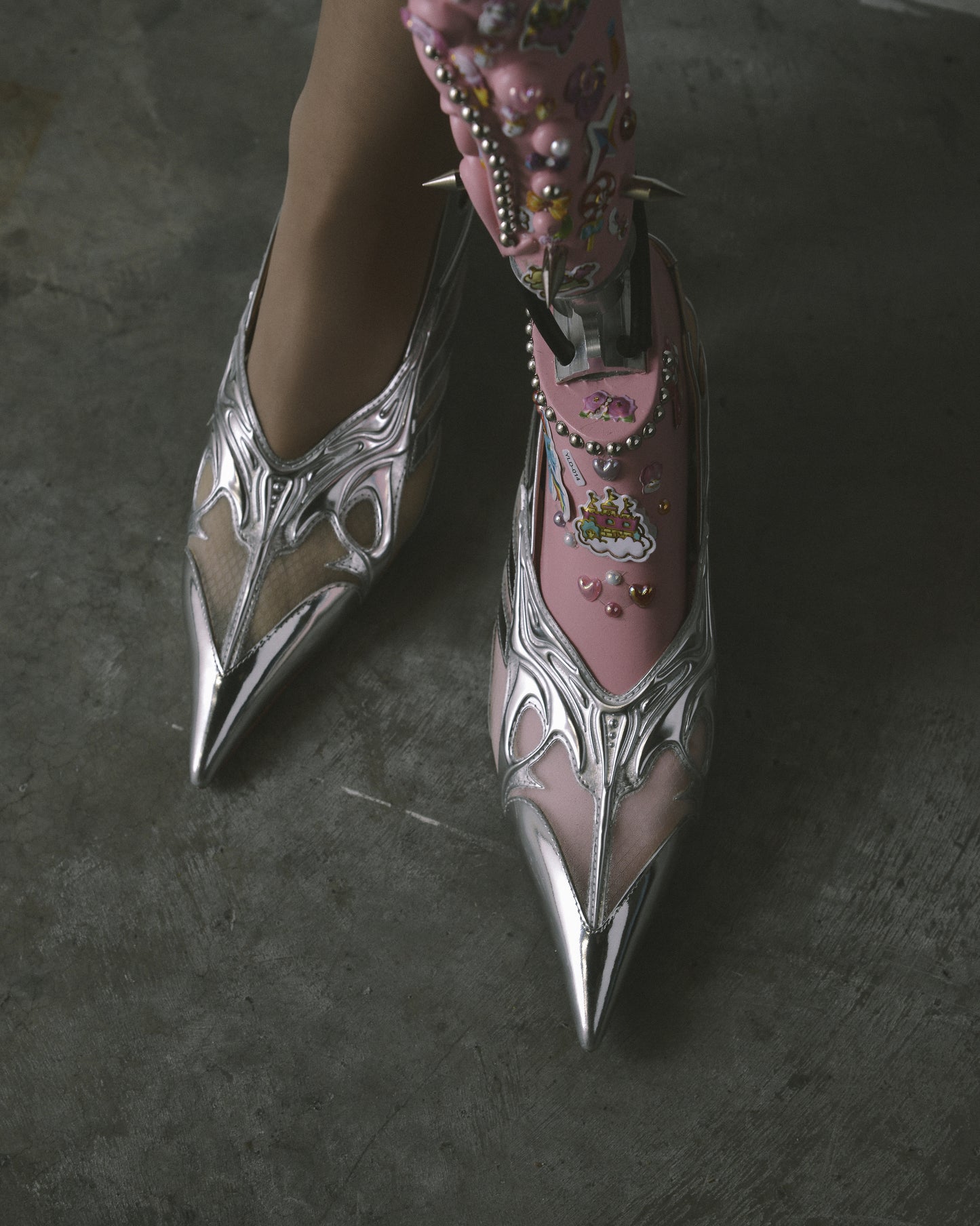 Silver Scylla Pumps-Invasive Modification-APOC STORE