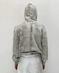 Stamped Zip-Up Hoodie Gray-EGNARTS-APOC STORE