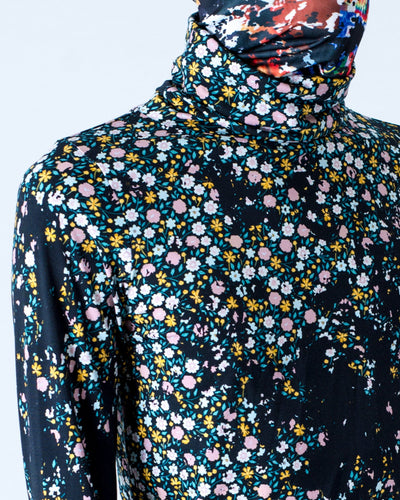 DISTRESSED VINTAGE FLORAL PRINT TURTLENECK-KAWAkEY-APOC STORE