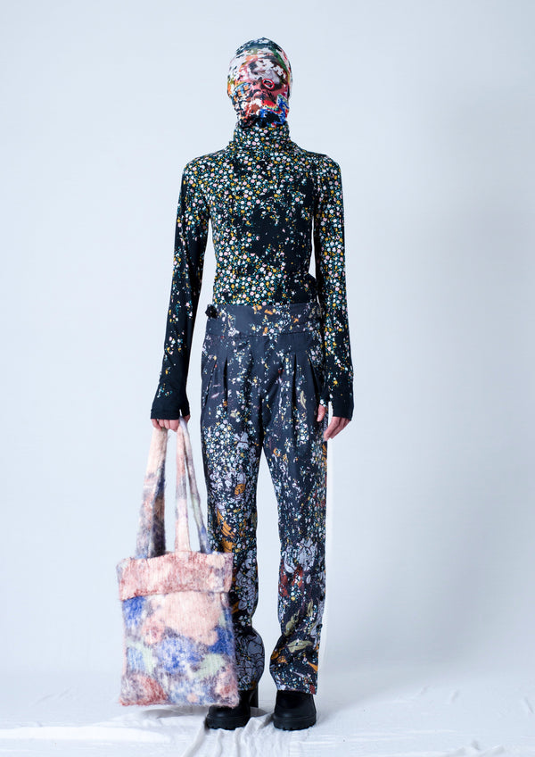 DISTRESSED VINTAGE FLORAL PRINT TURTLENECK-KAWAkEY-APOC STORE