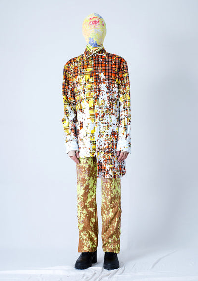 DISTRESSED CHECK TWILL SHIRT-KAWAkEY-APOC STORE