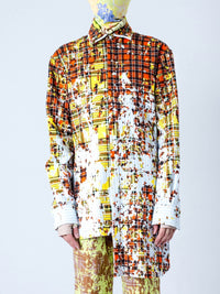 DISTRESSED CHECK TWILL SHIRT-KAWAkEY-APOC STORE