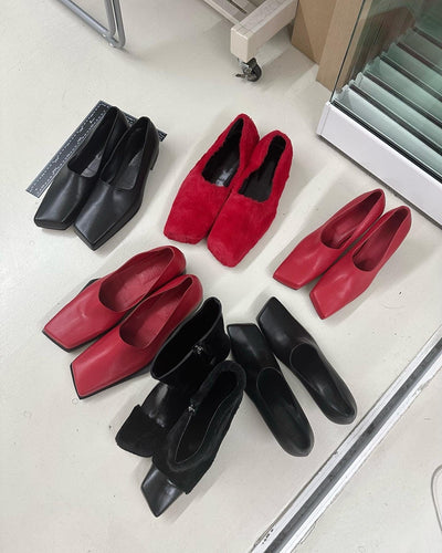 Black slashed heels-Sung Ju-APOC STORE