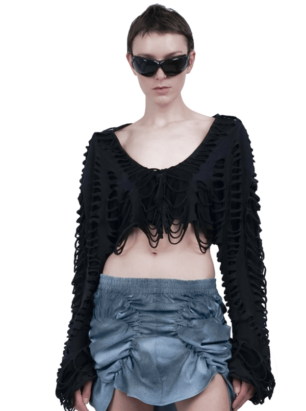 CUT JERSEY BOLERO BLACK-Sia Arnika-APOC STORE