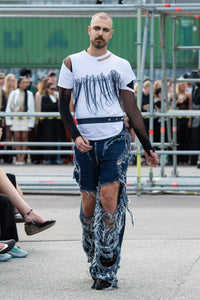 Shredded Denim Pants-Alectra Rothschild / Masculina-APOC STORE
