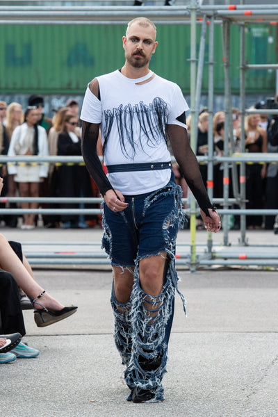Shredded Denim Pants-Alectra Rothschild / Masculina-APOC STORE