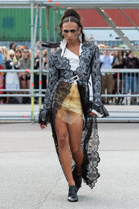 Fishnet Latex Skirt-Alectra Rothschild / Masculina-APOC STORE