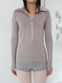 POLO JERSEY SHIRTS (DARKISH LILAC)-Lalameemee-APOC STORE