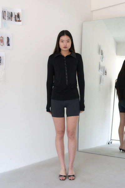 POLO JERSEY SHIRTS (BLACK)-Lalameemee-APOC STORE