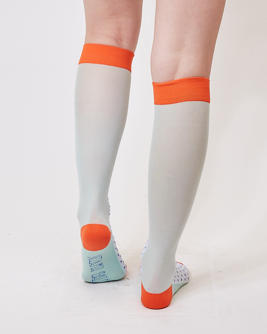 blue micro dot knee high socks-NIAMH GALEA-APOC STORE