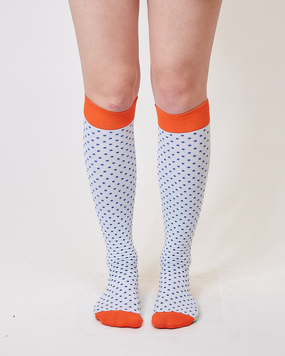 blue micro dot knee high socks-NIAMH GALEA-APOC STORE