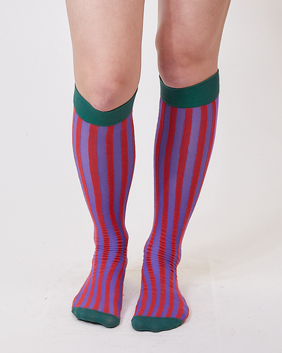 red stripe knee high socks-NIAMH GALEA-APOC STORE