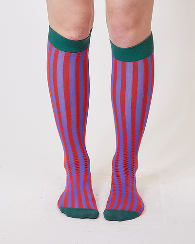 red stripe knee high socks-NIAMH GALEA-APOC STORE