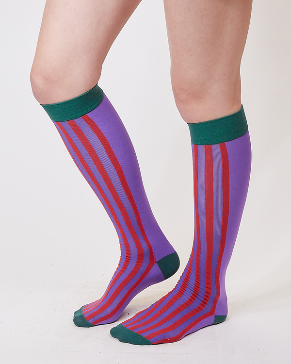 red stripe knee high socks-NIAMH GALEA-APOC STORE
