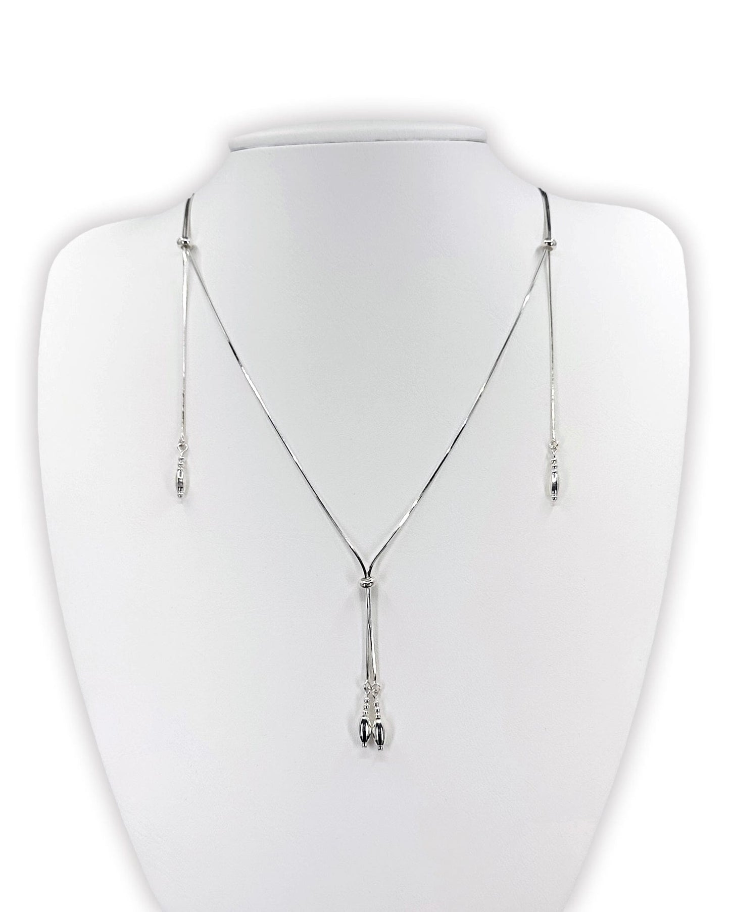 Silver tassel necklace 03-Jaekim-APOC STORE