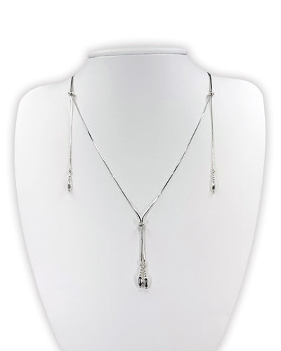 Silver tassel necklace 03-Jaekim-APOC STORE