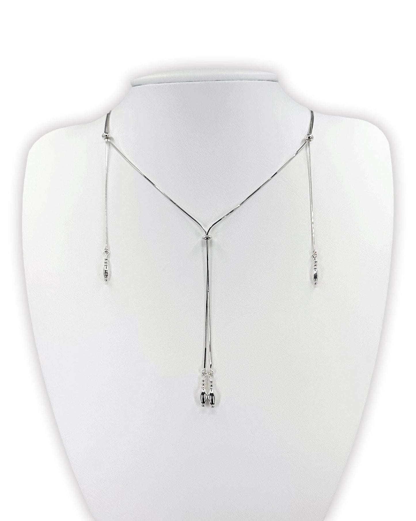 Silver tassel necklace 03-Jaekim-APOC STORE