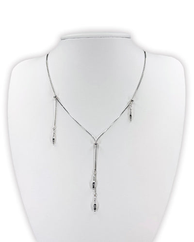 Silver tassel necklace 03-Jaekim-APOC STORE