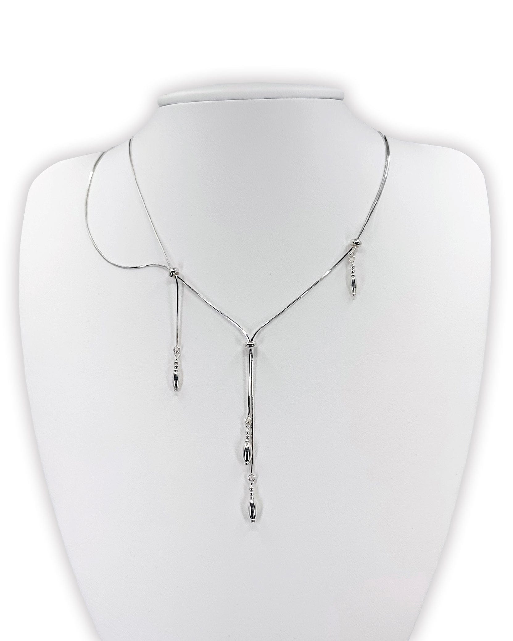 Silver tassel necklace 03-Jaekim-APOC STORE