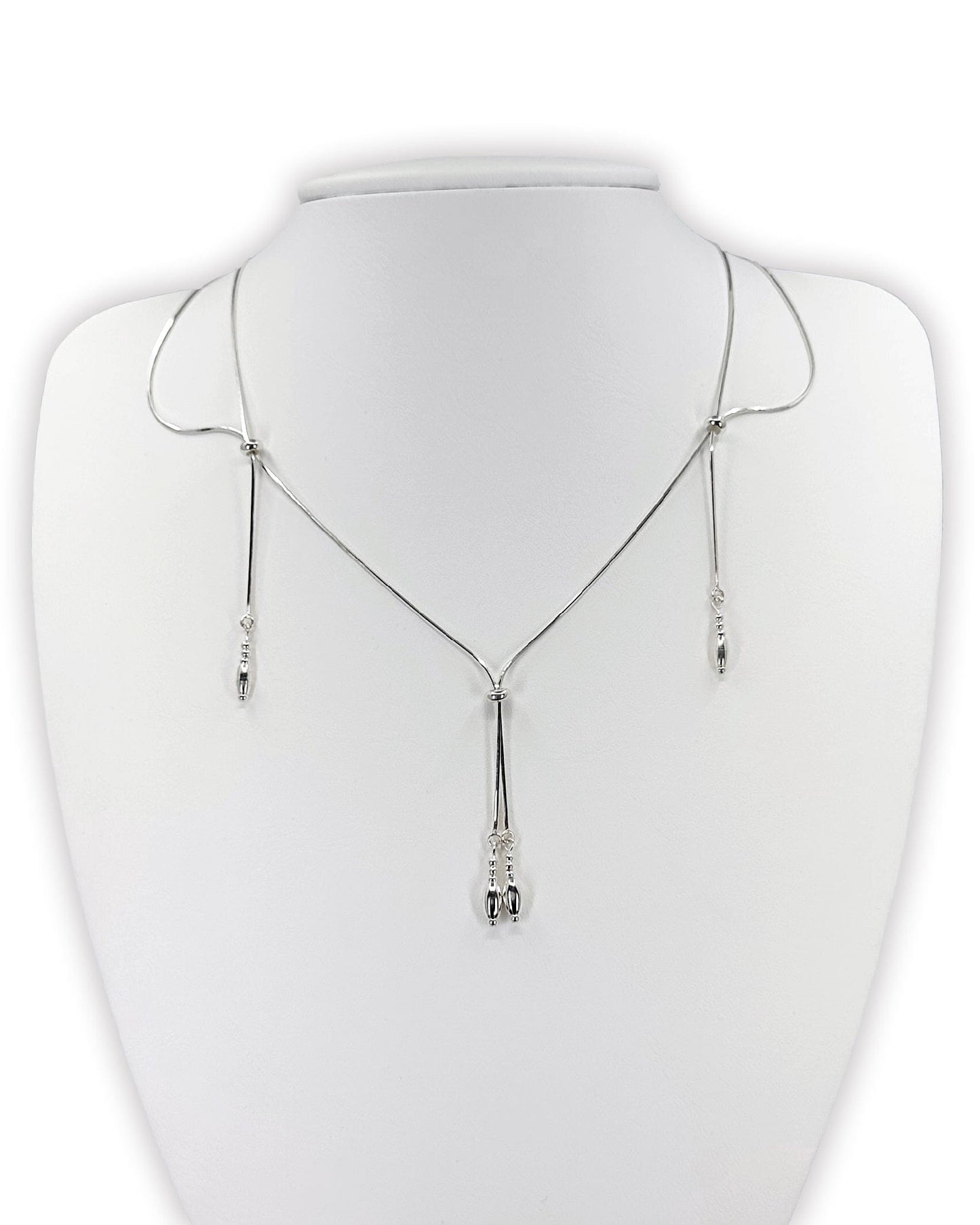 Silver tassel necklace 03-Jaekim-APOC STORE
