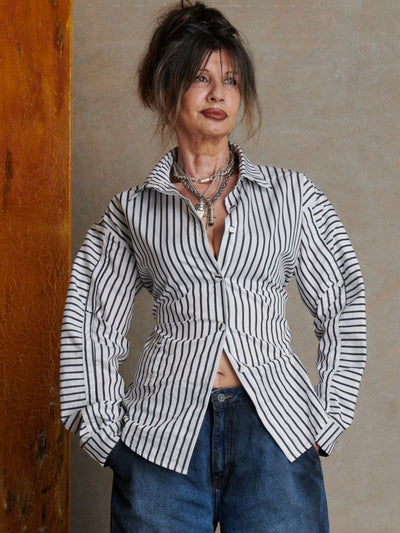 Placket Shirt - Stripe-Karlaidlaw-APOC STORE