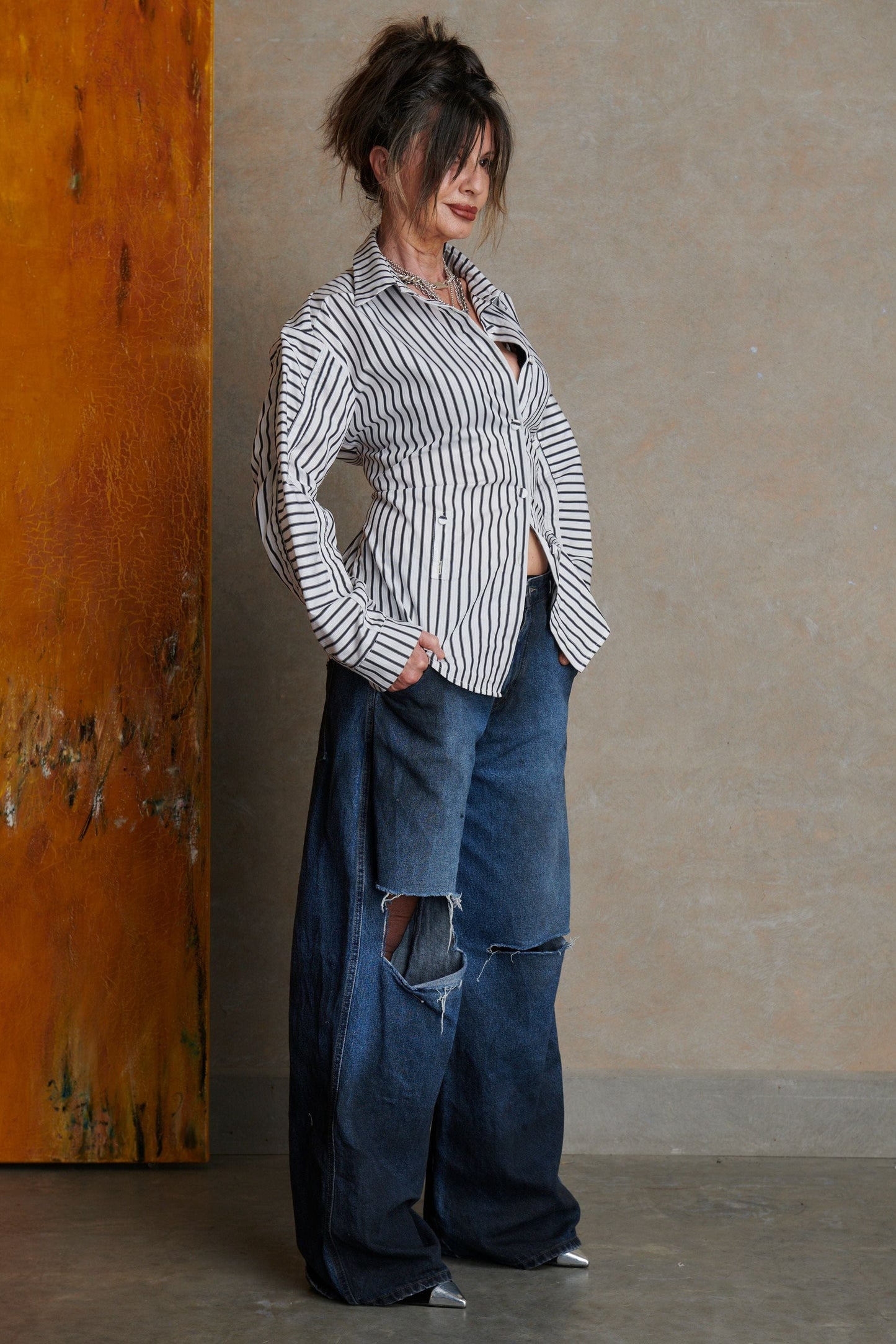 Placket Shirt - Stripe-Karlaidlaw-APOC STORE