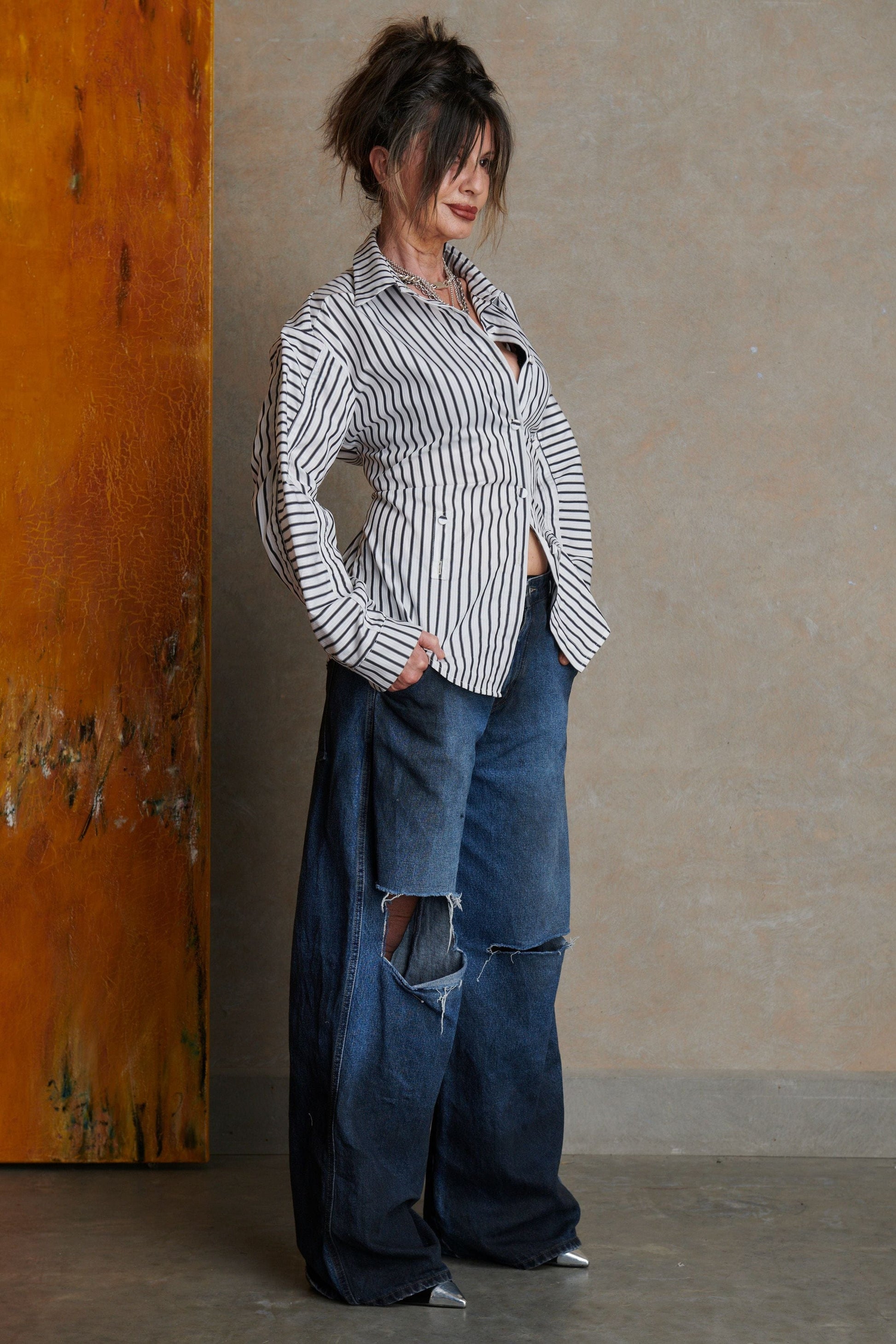 Placket Shirt - Stripe-Karlaidlaw-APOC STORE