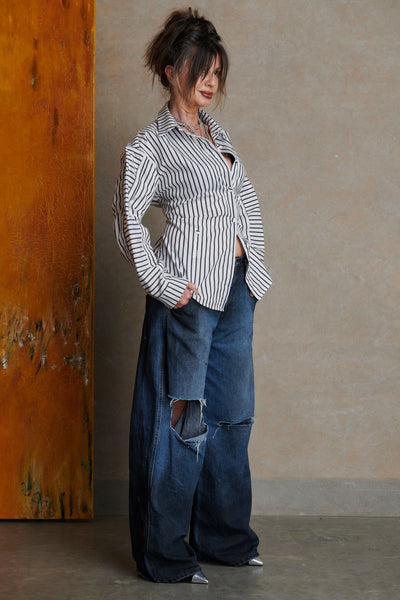 Placket Shirt - Stripe-Karlaidlaw-APOC STORE