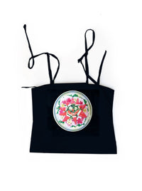 Happy Wink Salad on Black Spaghetti Tank-Leeann Huang-APOC STORE