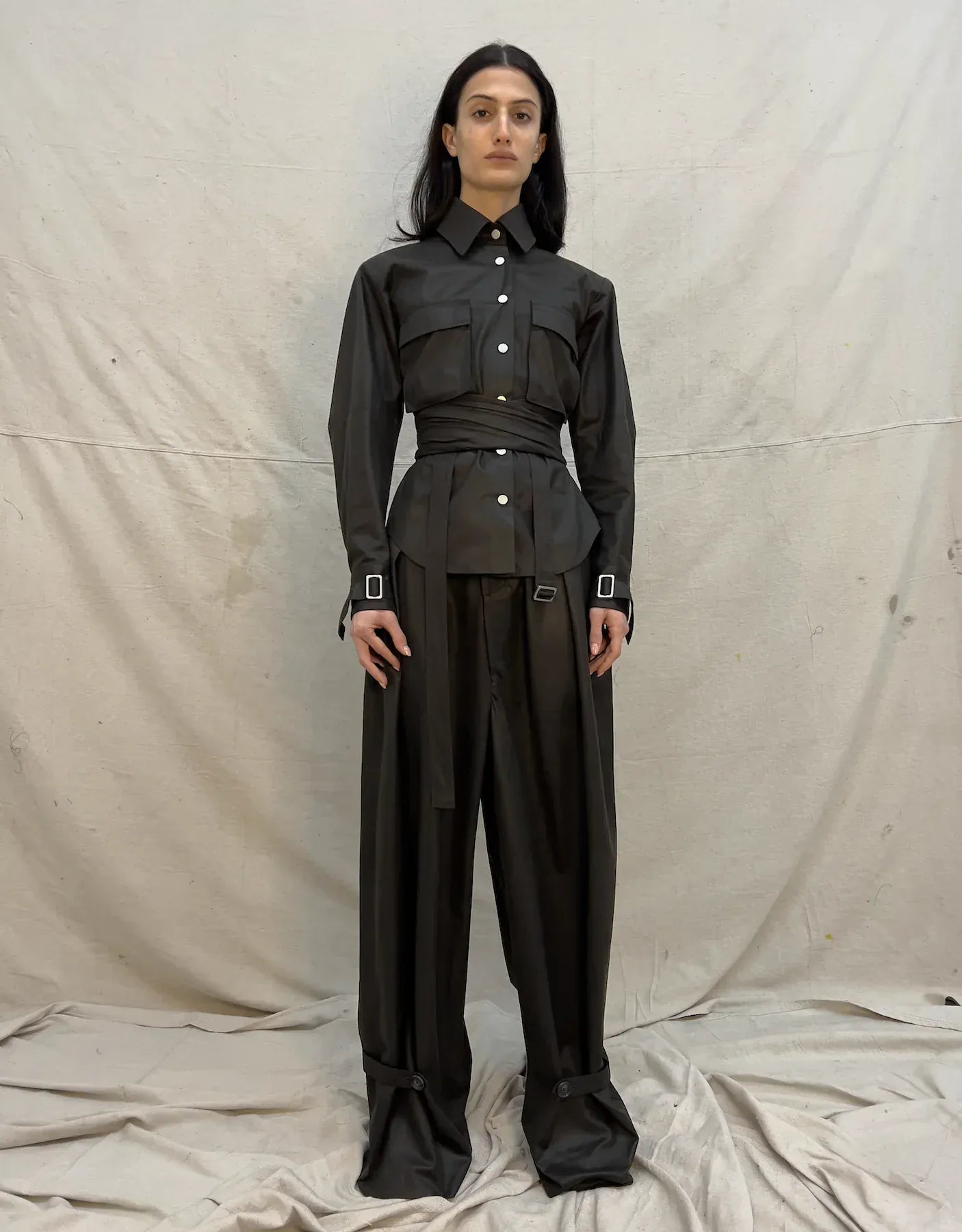 ASYMMETRIC TROUSER | VEGAN LEATHER-Elena Velez-APOC STORE