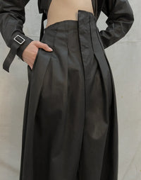 ASYMMETRIC TROUSER | VEGAN LEATHER-Elena Velez-APOC STORE