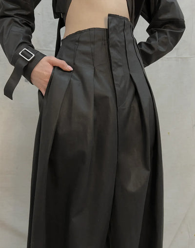 ASYMMETRIC TROUSER | VEGAN LEATHER-Elena Velez-APOC STORE
