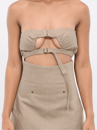 DENIM BANDEAU TOP-Elena Velez-APOC STORE