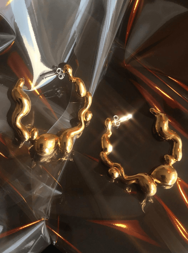 Puddle Play Earrings Gold-Hannah Jewett-APOC STORE