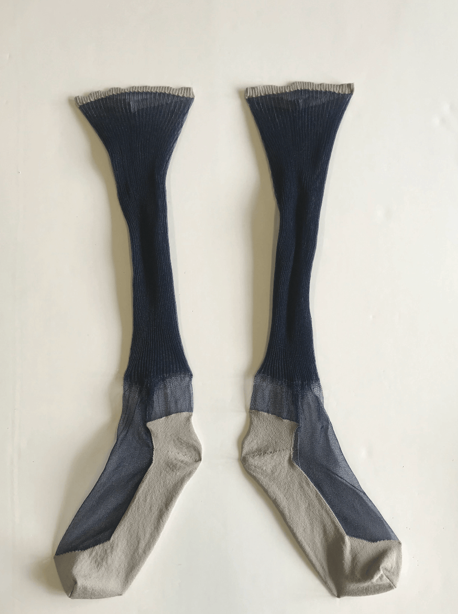 Navy Monofilament Socks-Khanh Brice Nguyen-APOC STORE